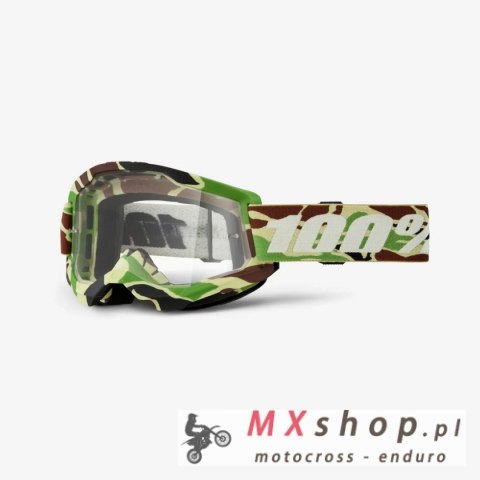 100 PROCENT GOGLE STRATA 2 WAR CAMO - CLEAR LENS - KOLOR ZIELONY/BRĄZOWY CAMO SZYBKA PRZEŹROCZYSTA