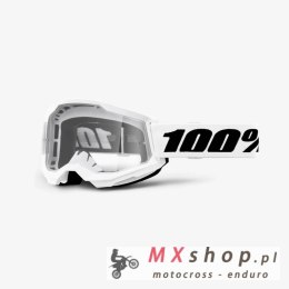 100 PROCENT GOGLE STRATA 2 WHITE - CLEAR LENS - KOLOR BIAŁY/CZARNY SZYBKA PRZEŹROCZYSTA