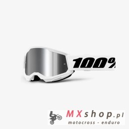 100 PROCENT GOGLE STRATA 2 WHITE - MIRROR SILVER LENS - KOLOR BIAŁY/CZARNY SZYBKA SREBRNE LUSTRO