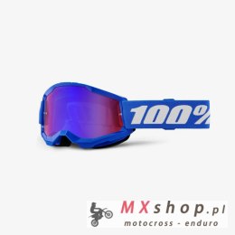 100 PROCENT GOGLE STRATA 2 YOUTH JUNIOR BLUE - MIRROR RED/BLUE LENS - KOLOR NIEBIESKI/BIAŁY SZYBKA CZERWONE/NIEBIESKIE LUSTRO