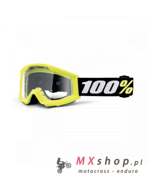 100 PROCENT GOGLE STRATA MINI YELLOW JUNIOR / KID / DZIECIĘCE KOLOR ŻÓŁTY (SZYBKA PRZEŹROCZYSTA)