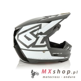 6D HELMETS KASK CROSS/ENDURO MODEL ATR-3 HEX GLOSS WHITE KOLOR CZARNY/SZARY/BIAŁY ROZMIAR L ( 58 - 59 CM )