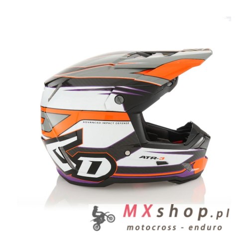 6D HELMETS KASK CROSS/ENDURO MODEL ATR-3 HYPER GLOSS NEON ORANGE/PURPLE KOLOR CZARNY/BIAŁY/POMARAŃCZOWY/FIOLETOWY ROZMIAR M ( 57