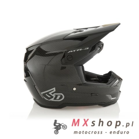 6D HELMETS KASK CROSS/ENDURO MODEL ATR-3 SOLID GLOSS BLACK KOLOR CZARNY/SZARY ROZMIAR L ( 58 - 59 CM )