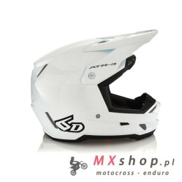 6D HELMETS KASK CROSS/ENDURO MODEL ATR-3 SOLID GLOSS WHITE KOLOR BIAŁY/CZARNY ROZMIAR L ( 58 - 59 CM )
