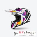 AIROH KASK CROSS / ENDURO / ATV / QUAD TWIST 3 RAINBOW KOLOR BIAŁY/CZARNY/ZÓŁTY/FIOLETOWY ROZMIAR L