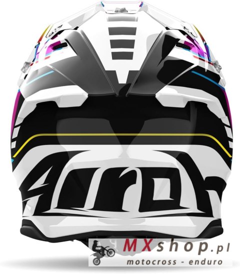 AIROH KASK CROSS / ENDURO / ATV / QUAD TWIST 3 RAINBOW KOLOR BIAŁY/CZARNY/ZÓŁTY/FIOLETOWY ROZMIAR M