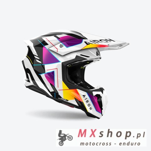 AIROH KASK CROSS / ENDURO / ATV / QUAD TWIST 3 RAINBOW KOLOR BIAŁY/CZARNY/ZÓŁTY/FIOLETOWY ROZMIAR M