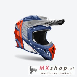 AIROH PROMOCJA KASK CROSS / ENDURO / ATV / QUAD AVIATOR ACE 2 ENGINE CERULEAN GLOSS KOLOR POMARAŃCZOWY/BIAŁY/NIEBIESKI ROZMIAR L