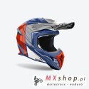 AIROH PROMOCJA KASK CROSS / ENDURO / ATV / QUAD AVIATOR ACE 2 ENGINE CERULEAN GLOSS KOLOR POMARAŃCZOWY/BIAŁY/NIEBIESKI ROZMIAR M