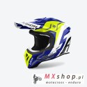 AIROH PROMOCJA KASK CROSS / ENDURO / ATV / QUAD AVIATOR ACE 2 GROUND BIAŁY/NIEBIESKI/ŻÓŁTY FLUO M