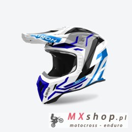 AIROH PROMOCJA KASK CROSS / ENDURO / ATV / QUAD AVIATOR ACE 2 GROUND BLUE GLOSS KOLOR SZARY/BIAŁY/NIEBIESKI ROZMIAR L