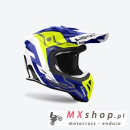 AIROH PROMOCJA KASK CROSS / ENDURO / ATV / QUAD AVIATOR ACE 2 GROUND KOLOR BIAŁY/NIEBIESKI/ŻÓŁTY FLUO ROZMIAR L