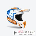 AIROH PROMOCJA KASK CROSS / ENDURO / ATV / QUAD AVIATOR ACE 2 SAKE ORANGE GLOSS KOLOR POMARAŃCZOWY/BIAŁY/NIEBIESKI ROZMIAR M