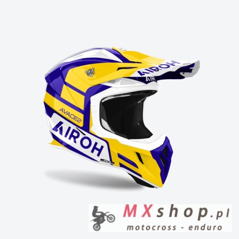 AIROH PROMOCJA KASK CROSS / ENDURO / ATV / QUAD AVIATOR ACE 2 SAKE YELLOW GLOSS KOLOR ŻÓŁTY/FIOLETOWY ROZMIAR M