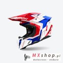 AIROH PROMOCJA KASK CROSS / ENDURO / ATV / QUAD TWIST 3 DIZZY KOLOR BIAŁY/NIEBIESKI/CZERWONY ROZMIAR XL