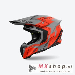AIROH PROMOCJA KASK CROSS / ENDURO / ATV / QUAD TWIST 3 DIZZY KOLOR SZARY/POMARAŃCZOWY FLUO ROZMIAR XL