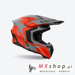 AIROH PROMOCJA KASK CROSS / ENDURO / ATV / QUAD TWIST 3 DIZZY KOLOR SZARY/POMARAŃCZOWY FLUO ROZMIAR XL