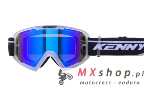 KENNY RACING GOGLE MODEL TRACK+ KID / JUNIOR / DZIECIĘCE CLEAR CRYSTAL - BLUE LENS - KOLOR PRZEŹROCZYSTY/CZARNY SZYBKA NIEBIESKI