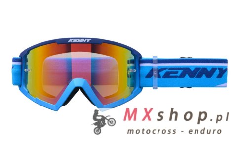 KENNY RACING GOGLE MODEL TRACK+ KID / JUNIOR / DZIECIĘCE NAVY BLUE - RED LENS - KOLOR NIEBIESKI SZYBKA CZERWONE LUSTRO