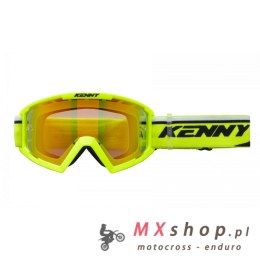KENNY RACING GOGLE MODEL TRACK+ NEON YELLOW - RED LENS - KOLOR ŻÓŁTY FLUO/CZARNY SZYBKA CZERWONE LUSTRO