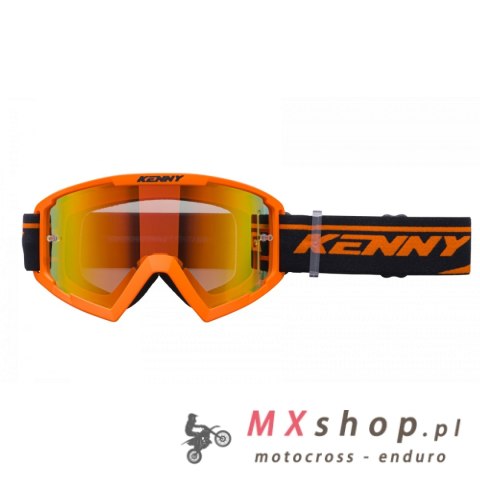 KENNY RACING GOGLE MODEL TRACK+ ORANGE - RED LENS - KOLOR POMARAŃCZOWY/CZARNY SZYBKA CZERWONE LUSTRO