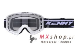 KENNY RACING GOGLE MODEL TRACK WHITE - CLEAR LENS - KOLOR BIAŁY SZYBKA PRZEŹROCZYSTA
