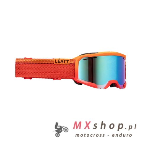 LEATT GOGLE ROWEROWE VELOCITY 4.0 GOGGLE X-FLOW MTB IRIZ RED 26% KOLOR CZERWONY/POMARAŃCZOWY SZYBKA MULTICOLOR LUSTRO