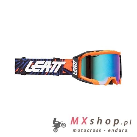LEATT GOGLE ROWEROWE VELOCITY 5.0 MTB GOGGLE IRIZ JUNGLE 26% KOLOR POMARAŃCZOWY/CZARNY/NIEBIESKI SZYBKA MULTICOLOR LUSTRO