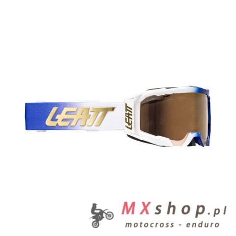 LEATT GOGLE ROWEROWE VELOCITY 5.0 MTB IRIZ GOGGLE ULTRABLUE BRONZE 68% - KOLOR BIAŁY/GRANATOWY SZYBKA LUSTRZANA BRĄZOWA