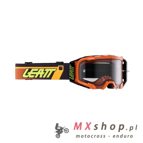 LEATT GOGLE VELOCITY 5.5 CITRUS LIGHT GREY 58% - KOLOR POMARAŃCZOWY/CZARNY SZYBKA PRZYDYMIANA