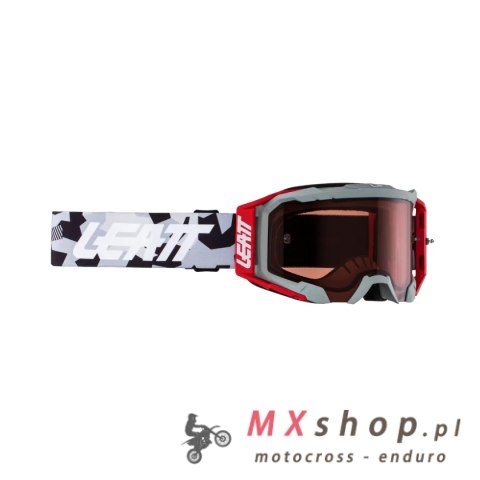 LEATT GOGLE VELOCITY 5.5 FORGE ROSE UC 32% - KOLOR SZARY/CZERWONY/CZARNY SZYBKA CZERWONA