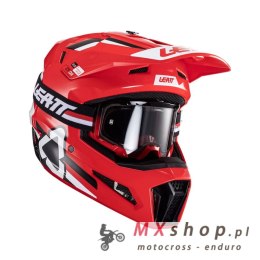 LEATT KASK MOTO 3.5 V24 (+GOGLE VELOCITY 4.5 GRATIS) HELMET KIT RED KOLOR CZERWONY/CZARNY/BIAŁY ROZMIAR XXL (63-64 cm)