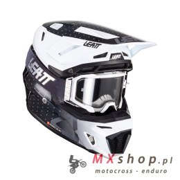 LEATT KASK MOTO 8.5 V24 (+GOGLE VELOCITY 5.5 GRATIS) HELMET KIT BLACK/WHITE KOLOR CZARNY/BIAŁY ROZMIAR L (59-60 cm)