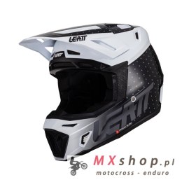 LEATT KASK MOTO 8.5 V24 (+GOGLE VELOCITY 5.5 GRATIS) HELMET KIT BLACK/WHITE KOLOR CZARNY/BIAŁY ROZMIAR L (59-60 cm)