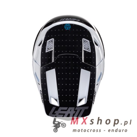 LEATT KASK MOTO 8.5 V24 (+GOGLE VELOCITY 5.5 GRATIS) HELMET KIT BLACK/WHITE KOLOR CZARNY/BIAŁY ROZMIAR L (59-60 cm)