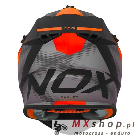 NOX PROMOCJA KASK CROSS / OFFROAD N633 FUSION KOLOR CZARNY MAT/POMARAŃCZOWY ROZMIAR XL (ZAPIĘCIE MIKROMETRYCZNE)
