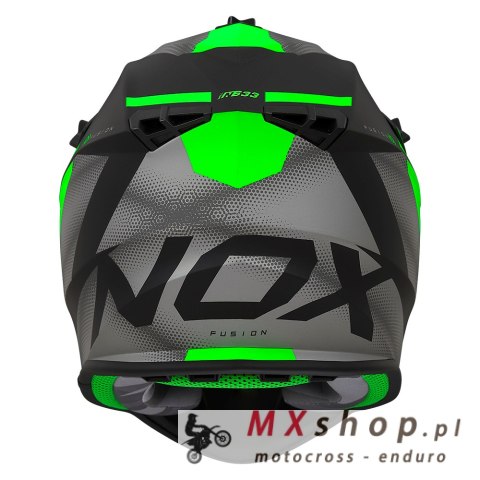 NOX PROMOCJA KASK CROSS / OFFROAD N633 FUSION KOLOR CZARNY MAT/ZIELONY ROZMIAR M (ZAPIĘCIE MIKROMETRYCZNE)