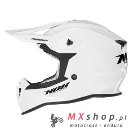 NOX PROMOCJA KASK CROSS / OFFROAD N633 SOLID KOLOR BIAŁY POŁYSK ROZMIAR XXL (ZAPIĘCIE MIKROMETRYCZNE)