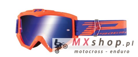 PROGRIP GOGLE PG3201-166 FL ATZAKI KOLOR POMARAŃCZOWY FLUO (SZYBA PG3246 NIEBIESKA LUSTRZANA ANTISCRATCH, NO FOG, ANTI UV) (PG32