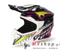 PROGRIP KASK CROSS DZIECIĘCY PG3009 JURASSIC JUNIOR/KID KOLOR BIAŁY/CZARNY/RÓŻOWY/SELEDYNOWY ROZM. S (3009-382) ( HOMOLOGACJA EC