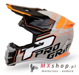 PROGRIP KASK CROSS PG3080 ADVENTURE KOLOR SZARY CZARNY POMARAŃCZOWY ROZM. M (3080-211) ( HOMOLOGACJA ECE 22R06, ZAPIĘCIE DD )