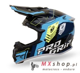PROGRIP KASK CROSS PG3080 SPIRITS KOLOR CZARNY NIEBIESKI ROZM. S (3080-150) ( HOMOLOGACJA ECE 22R06, ZAPIĘCIE DD )