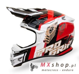 PROGRIP KASK CROSS PG3080 SPIRITS KOLOR CZERWONY BIAŁY CZARNY ROZM. M (3080-149) ( HOMOLOGACJA ECE 22R06, ZAPIĘCIE DD )