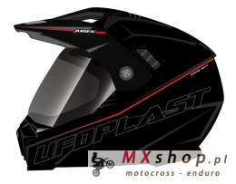 UFO KASK ARIES OFFROAD / DUAL / TOURER / CROSSOVER Z SZYBĄ, DASZKIEM I BLENDĄ PRZECIWSŁONECZNĄ KOLOR CZARNY ROZMIAR M ( ECE 22R0