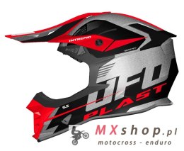 UFO KASK INTREPID CROSS KOLOR CZARNY/SREBRNY/CZERWONY FLUO ROZMIAR S ( ECE 22R06 ) - KOLEKCJA 2024