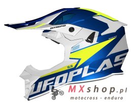 UFO KASK INTREPID CROSS KOLOR NIEBIESKI/BIAŁY/ŻÓŁTY FLUO ROZMIAR S ( ECE 22R06 ) - KOLEKCJA 2024