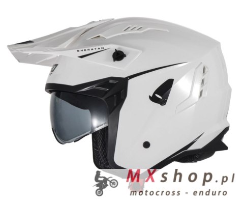 UFO KASK SHERATAN JET / TRIAL Z BLENDĄ PRZECIWSŁONECZNĄ KOLOR BIAŁY ROZMIAR S ( ECE 22R06 ) - KOLEKCJA 2024