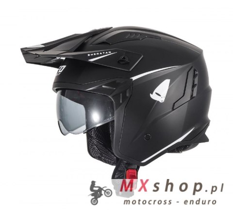 UFO KASK SHERATAN JET / TRIAL Z BLENDĄ PRZECIWSŁONECZNĄ KOLOR CZARNY ROZMIAR XXL ( ECE 22R06 ) - KOLEKCJA 2024