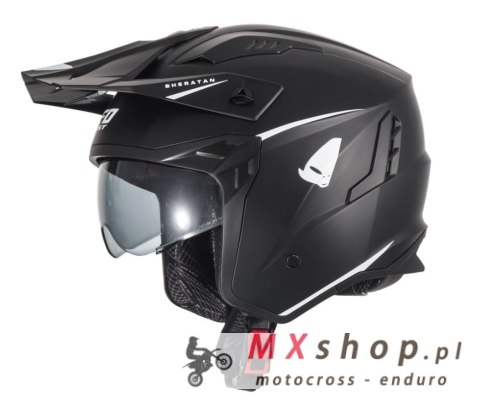 UFO KASK SHERATAN JET / TRIAL Z BLENDĄ PRZECIWSŁONECZNĄ KOLOR CZARNY ROZMIAR M ( ECE 22R06 ) - KOLEKCJA 2024